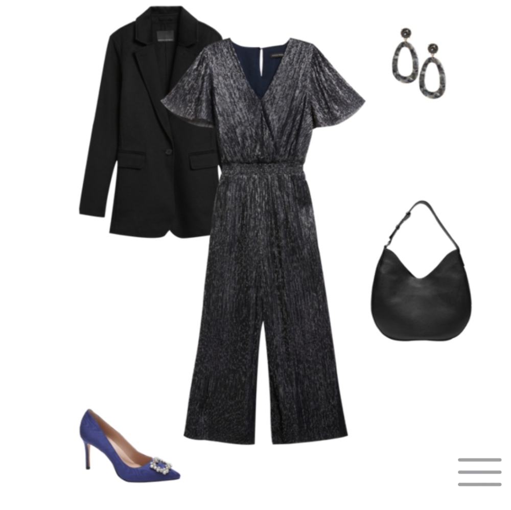 Gorgeous Gunmetal Gray Metallic Jumpsuit - Picture 8 of 8